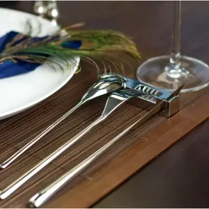 Juego de cubiertos pulidos con espejo en acero inoxidable con mango en forma de Pilar perfecto para comedor de mesa de hotel y restaurante - Product Image 6