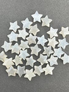 Cuentas de piedras preciosas sueltas con forma de estrella de piedra lunar gris, cuentas de estrella talladas naturales para fabricación de joyería, collar de pulsera DIY - Product Image 5