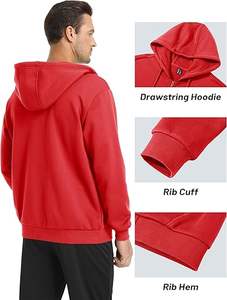 Sweat à capuche zippé en molleton de coton style moderne, épais, chaud, coupe ample, mode urbaine - Product Image 2