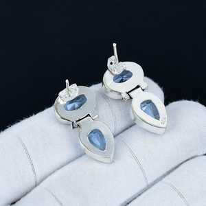 Clous d'oreilles en Tanzanite, en argent sterling 925 massif, bijoux mignons de haute qualité, cadeau pour la meilleure amie, anniversaire, Noël - Product Image 2