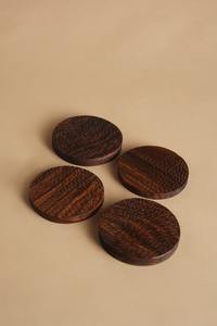 Natural Acacia Wood Coasters Eco-Friendly Durable Stylish <b>Protects</b> <b>Furniture</b> Set of 6 Ideal for Coffee Tea and Drinks - Product Image 4
