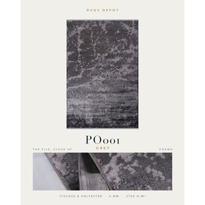 พรมวิสโคสและโพลีเอสเตอร์ขายส่ง รุ่น POEMA PO001 สีเทา ผลิตด้วยเครื่องจักร พรมตุรกี สำหรับห้องนั่งเล่น โครงการโรงแรม - Product Image 2