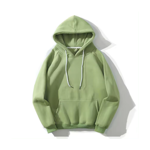 Sudadera con Capucha Extra Grande de Felpa Francesa con Logotipo Personalizado para Hombre, 100% Algodón Orgánico Ecológico, Color Verde, Hombros Caídos, para Invierno - Product Image 1