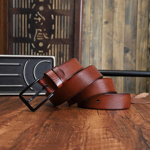 เข็มขัดหนังแท้สำหรับผู้ชายสีดำสไตล์วินเทจปรับแต่งได้ - Product Image 6