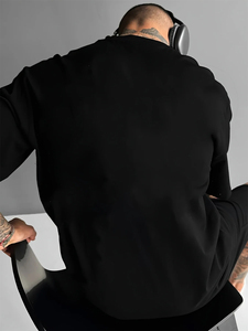 Camiseta de manga corta con cuello redondo y estampado de letras para hombre, 100% algodón, cómoda, informal, ancha, de talla grande, para el futuro - Product Image 5