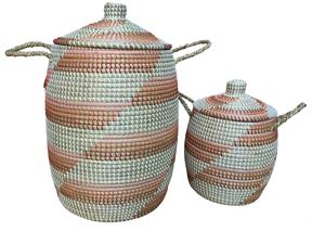 ชุดตะกร้าหญ้าทะเลธรรมชาติ2ใบทำด้วยมือจากเวียดนาม - Product Image 2