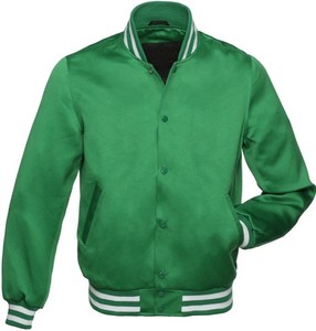 Chaqueta de bombardero Versity de satén de último diseño personalizado chaqueta de béisbol Versity de seda bordada personalizada Pakistán - Product Image 4