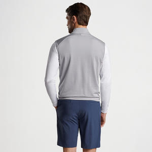 Men's High Quality Casual <b>Lightweight</b> Softshell Golf <b>Gilet</b> Vest Custom Navy Zip-Up Hybrid Outerwear for Running - Product Image 5