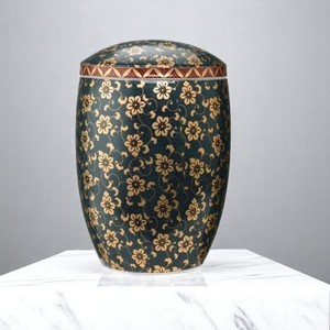 Urna de metal de alta calidad con diseño personalizado y patrón de flores multicolor, suministros funerarios impresos en esmalte para humanos y Mascotas - Product Image 4