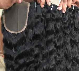 Meilleure qualité 30 pouces indien Remy perruques de cheveux humains bruts fermeture vague de couleur naturelle douce et confortable Original naturel - Product Image 5