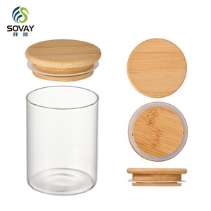 350ml 500ml 家庭用透明ガラス食品保存容器 密閉式 ナッツ キャンディー 茶葉 コーヒー ガラス瓶 キャンドル 食品 スパイス保存容器 - Product Image 6