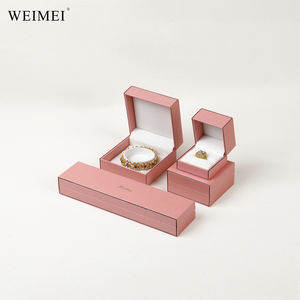 Caja de joyería de papel rosa WEIMEI, caja de regalo forrada de terciopelo de Color personalizado en ángulo recto para exhibición de embalaje de joyería - Product Image 4