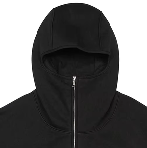 Custom Pullover Hooded Full <b>Zipper</b> Oversized French Terry Cotton Hoodies Double Hood <b>Hoodie</b> Custom Printed Logo - Product Image 4
