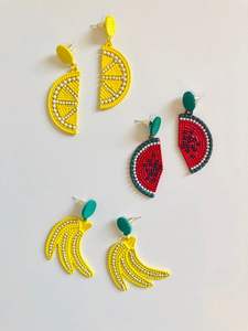 Boucles d'oreilles pendantes en forme de beignets amusants avec des perles roses, design numéro 30, accessoire de célébration, cadeau de jalonnement, broderie à la main, point de croix - Product Image 6