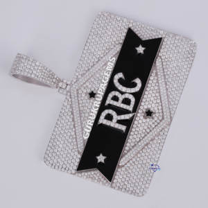 Colgante de Hip Hop de oro blanco de 14kt de alta calidad VVS Clarity Lab Grown Cut Ice Gold Letter Diamond Precio al por mayor - Product Image 2