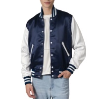 Veste de printemps unisexe en satin style rétro américain, coupe tendance, uniforme d'équipe, patchwork, respirante, coupe-vent, légère, broderie frontale