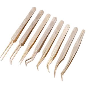 Pince à cils en acier inoxydable antistatique de précision pince à épiler professionnelle à pointe de Fiber pour l'extension de cils - Product Image 1