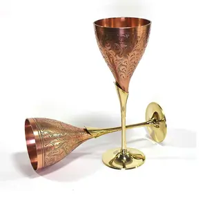 High-Grade Wine Goblet Manufacturer Champagne Glasses Copper Plated Steel Wine Goblet Wholesale Supplier Supplier From India