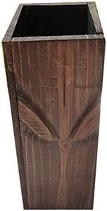 Jardinière en bois carrée haute faite à la main, style rustique moderne, support de plante décoratif pour jardinage intérieur ou extérieur - Product Image 2