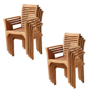 <b>Teak</b> Wood Indonesia Patio <b>Garden</b> Stackable <b>Chairs</b> Outdoor Furniture - Product Image 1