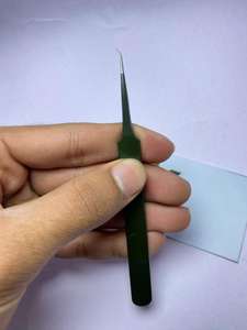 Pinces à cils professionnelles en acier inoxydable, très vendues, outils de beauté de haute qualité, fournitures de salon, extension de cils, anti-magnétiques - Product Image 4