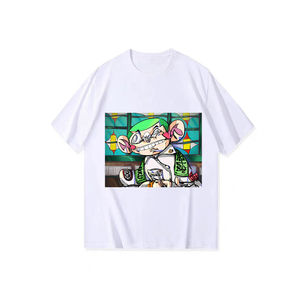 Mode hommes t-shirts en gros coton uni surdimensionné à manches courtes gym décontracté à la mode personnalisé imprimé en vrac streetwear porter - Product Image 3