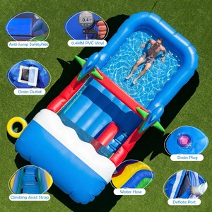 Toboggan aquatique gonflable en PVC Rainbow Dolphin pour enfants, pour la maison, le jardin, l'école, les fêtes d'été, les jeux aquatiques en plein air - Product Image 3