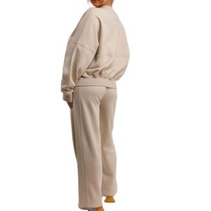 Survêtement femme 100% coton personnalisé décontracté couleur unie Street Wear adulte survêtement grande taille 2026 - Product Image 5