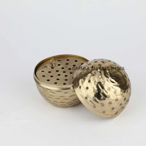 Porte-encens religieux en acier inoxydable brun foncé avec base en bois de manguier et bouchon en anis étoilé pour usage domestique - Product Image 3