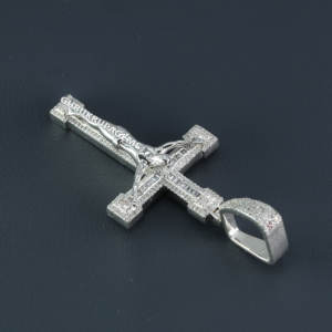 Magnifique nouveau pendentif Hip Hop en or blanc 14kt Moissanite diamant clouté pendentif Hip Hop avec clarté VVS améliorée - Product Image 4