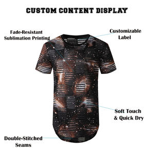 Men Sports Sublimation Knitted T-<b>Shirt</b> Quick Dry <b>100</b>% <b>Polyester</b> Comfortable Fit Sportswear Gym Training Custom Design OEM / ODM - Product Image 5