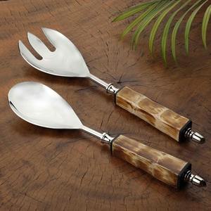 Juego de servidores de ensalada de acero inoxidable con diseño elegante, juego de cubiertos de lujo con mango de diseño para comedor. - Product Image 4