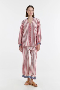 V Weaving Women's Vacation Ready Summer Top and Trouser Dress Trendy Weaving Design Soft <b>Fabric</b> and Ideal for Hot Weather - Product Image 5