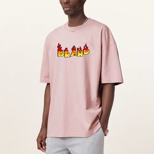 T-shirt 100% coton de haute qualité pour hommes personnalisé blanc poids lourd 300GSM surdimensionné streetwear imprimé T-shirt pour hommes - Product Image 4