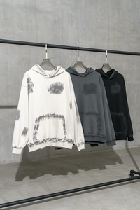 Venta al por mayor personalizar lujo Hip Hop Streetwear Drop Shoulder Hoodies Oversized Unisex Acid-Wash algodón mezclado Pullover Hoodies - Product Image 2