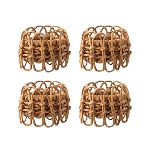 Vente en gros pas cher Anneau de serviette en rotin avec strass boucle de serviette pour décor de serviette de mariage - Product Image 6