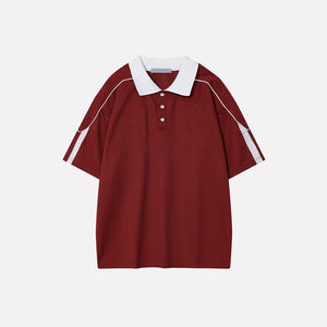 เสื้อโปโลแขนสั้นสำหรับผู้ชาย, เสื้อผ้าแนวสตรีทเสื้อโปโลผ้า100% แห้งเร็ว - Product Image 1