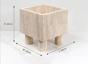 Jardinière en marbre moderne à étiquetage privé pour une décoration intérieure élégante, soutenant la vie écologique avec un récipient en pierre de qualité supérieure - Product Image 3