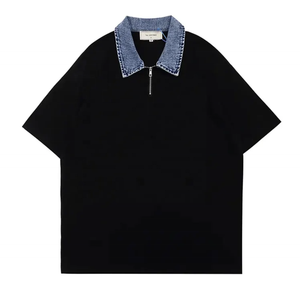 100% algodón de lujo de gran tamaño para hombre, hombro caído para camiseta de Polo, diseño de logotipo personalizado, estilo cuadrado, tela de punto informal de talla grande - Product Image 2