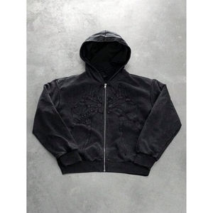 Sudadera con capucha de gran tamaño de algodón grueso 100% personalizada para hombres, ropa informal térmica transpirable de peso pesado, cuello con capucha estampado de invierno - Product Image 2