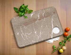 เขียงหินอ่อนแบบเรียบง่ายพร้อมหูจับทรงกลม คุณภาพพรีเมียม สำหรับเตรียมอาหาร จัดเสิร์ฟ และใช้งานในครัว - Product Image 2