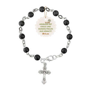 <b>Bracelet</b> with round hematite <b>beads</b> – Handmade in Bethlehem - Product Image 1