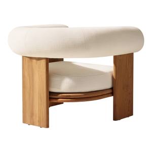 Fauteuil d'extérieur minimaliste nordique avec dossier épais, en bois massif, une place, canapé de jardin pour hôtel, villa, terrasse et projet de complexe hôtelier - Product Image 3