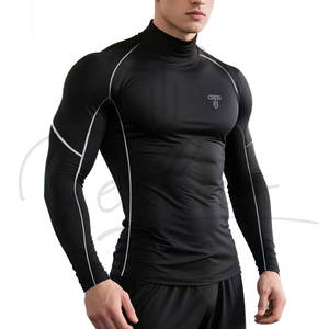 T-shirts de sport à manches longues pour homme, compression, séchage rapide, spandex/polyester 220g, rash guard, vêtements de sport, haute élasticité - Product Image 2