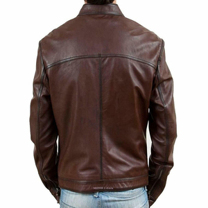 แจ็กเก็ตหนังแฟชั่นไฮสตรีทสำหรับผู้ชาย, แจ็กเก็ตหนังใส่กลางแจ้งไซส์ใหญ่สำหรับฤดูหนาว - Product Image 5