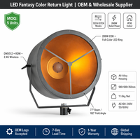 Projecteurs de suivi LED COB 200W avec anneau RGB couleur DMX512 RDM 2.4G sans fil DMX 77, faisceau large blanc chaud pour scène de théâtre