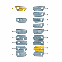 Grille de phare antibrouillard avant gauche et droite (paire) de remplacement pour Audi Q5 8R 2009-2012 8R0807681G 01C 8R0807682G 01C