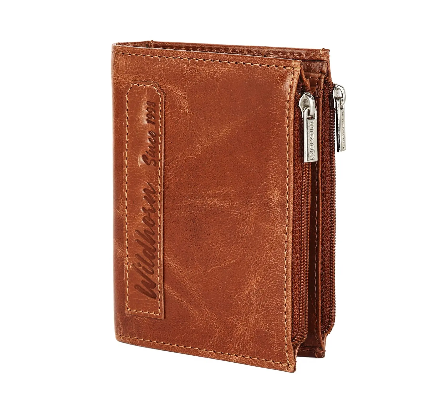 India top Brand Classic business men Zipper long leather Wallet with RFID Protection