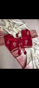 Sari de Seda Viscosa Suave Superior con Pieza de Blusa Sin Coser, Ropa India Modal Premium, Traje para Mujer - Product Image 5