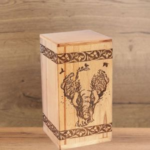 Premium Handcrafted Luxury Small Wooden Urn Box Elegant Memorial <b>Keepsake</b> for Pets Durable Biodegradable Eco-Friendly Cremation - Product Image 5